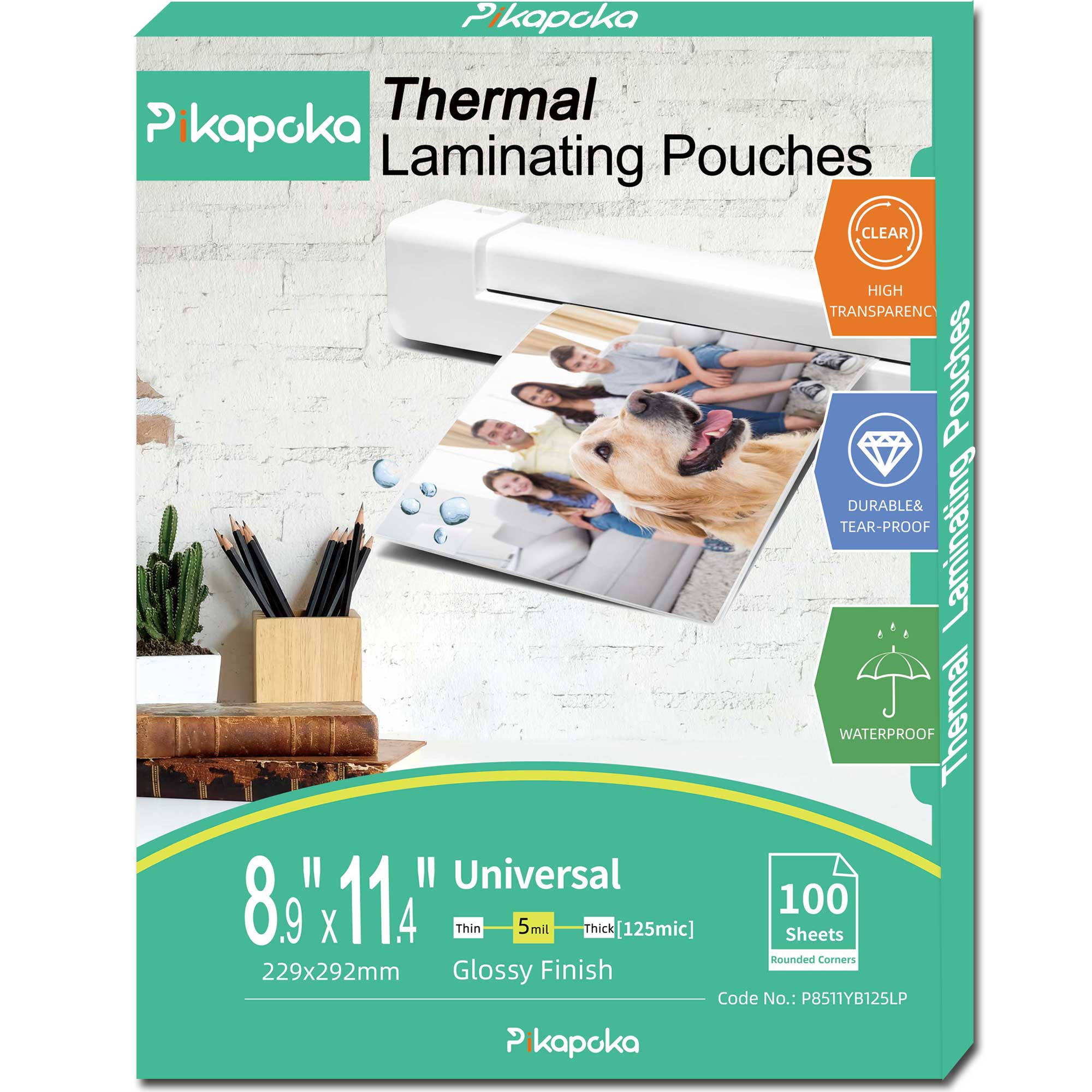 BESTEASY Thermal Laminating Pouches 100 Pack, 8.9 x 11.4-Inches, 5 Mil Thick